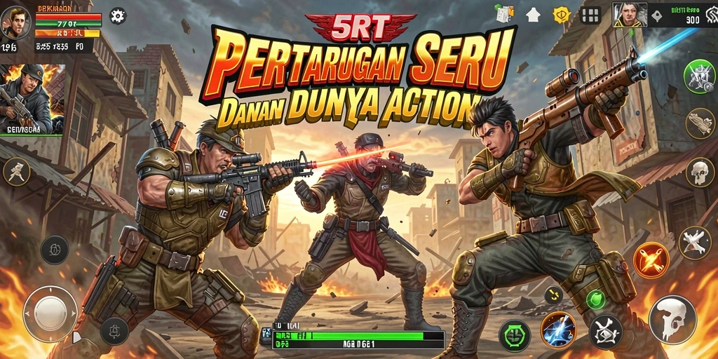 Tampilan menarik dari gameplay Action di 5RT yang menegangkan.