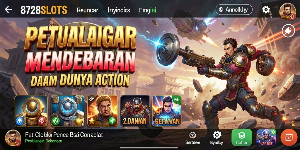 Tampilan aksi seru dari gameplay 8728SLOTS yang menegangkan.