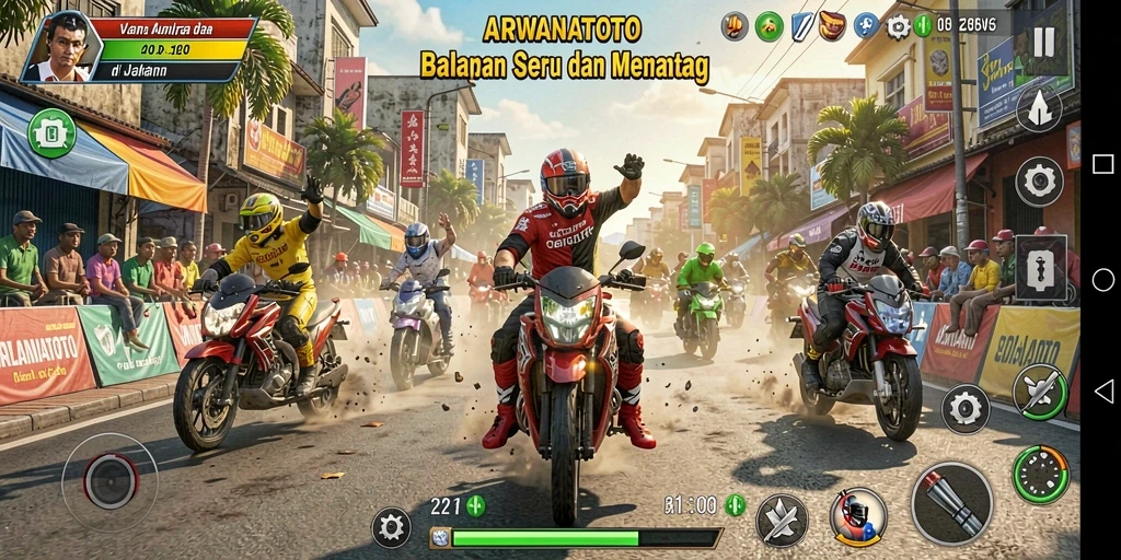Tampilan mendebarkan saat balapan di ARWANATOTO.
