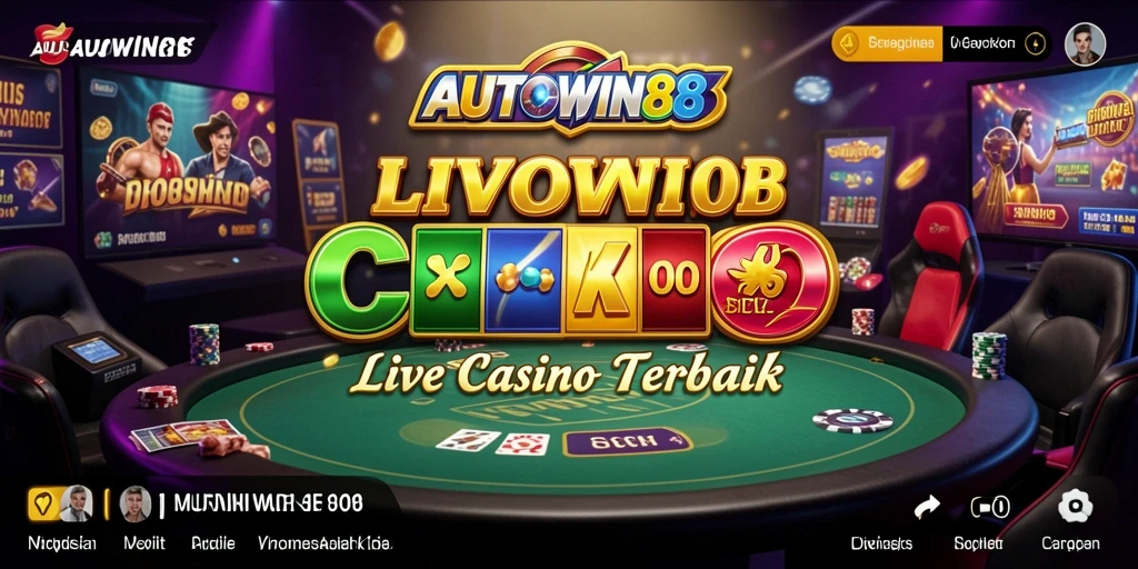 Tampilan utama AUTOWIN88 dengan dealer langsung dalam permainan Live Casino.