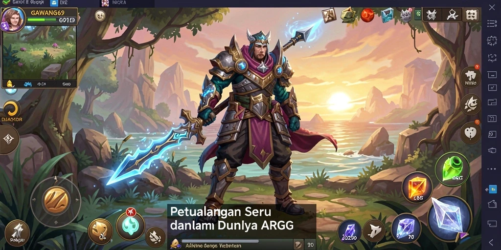 Tangkapan layar gameplay GAWANG69 yang menampilkan pertarungan epik.