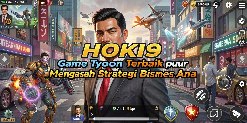 Tampilan gameplay HOKI9 yang menampilkan aktivitas manajemen bisnis.