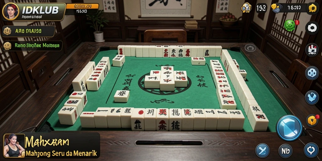 Tangkapan layar gameplay <strong>IDKLUB</strong> menunjukkan suasana permainan Mahjong yang seru.