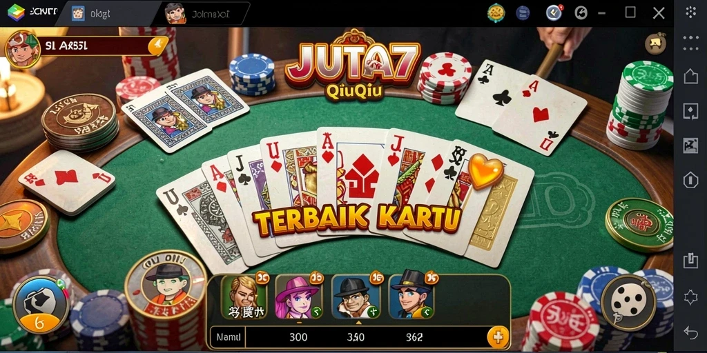 Tampilan gameplay seru dari JUTA7 yang penuh strategi QiuQiu.