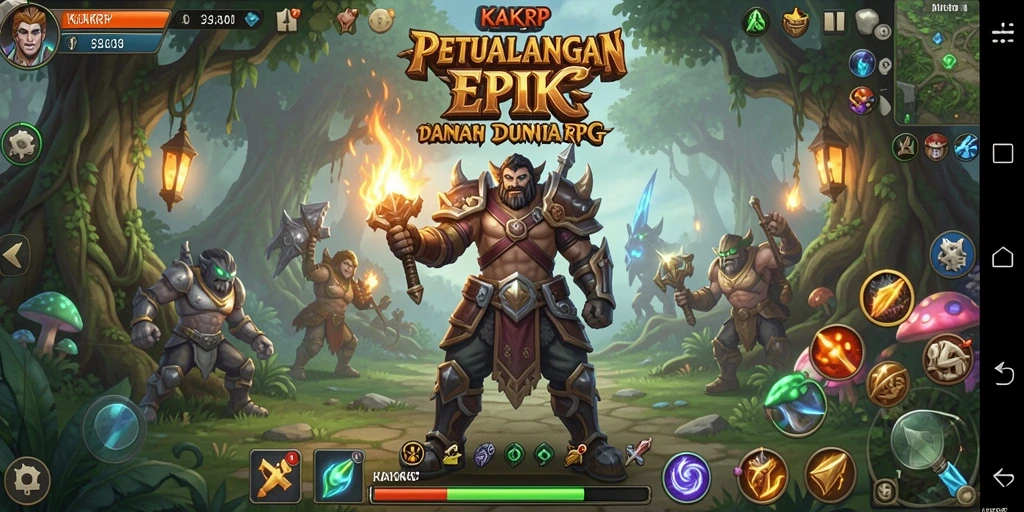 Tampilan gameplay <strong>KAKRP</strong> yang menampilkan pertarungan epik dan eksplorasi dunia.