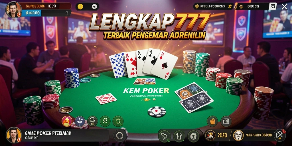 Screenshot gameplay LENGKAP777 menampilkan aksi seru permainan Poker.