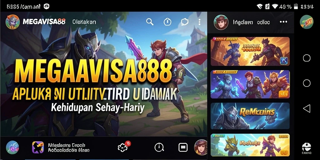 Tampilan antarmuka aplikasi MEGAVISA88 yang intuitif dan menarik.