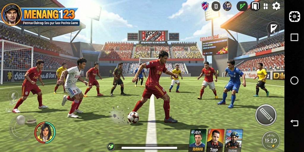 Tangkapan layar menunjukkan gameplay seru dalam <strong>MENANG123</strong> dengan aksi olahraga yang seru.