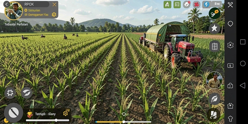 Gameplay RPOK yang menarik dengan tampilan pertanian yang indah.