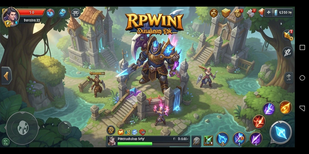 Screenshot menampilkan pertarungan epik dalam game RPG RPWIN1.
