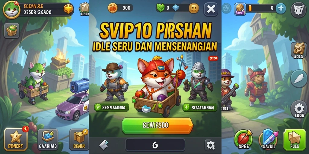 Tangkapan layar utama SVIP10 menampilkan aksi permainan Idle yang seru.