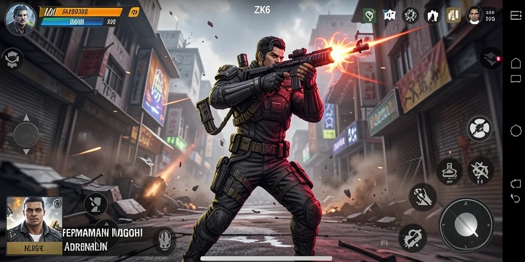 Tampilan seru dari gameplay aksi ZK6 yang menegangkan.